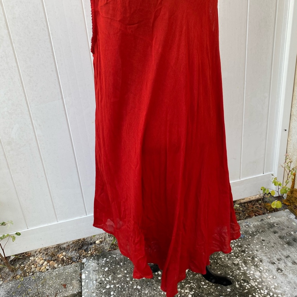 Beach by exist red hand painted beach dress - Picture 8 of 12